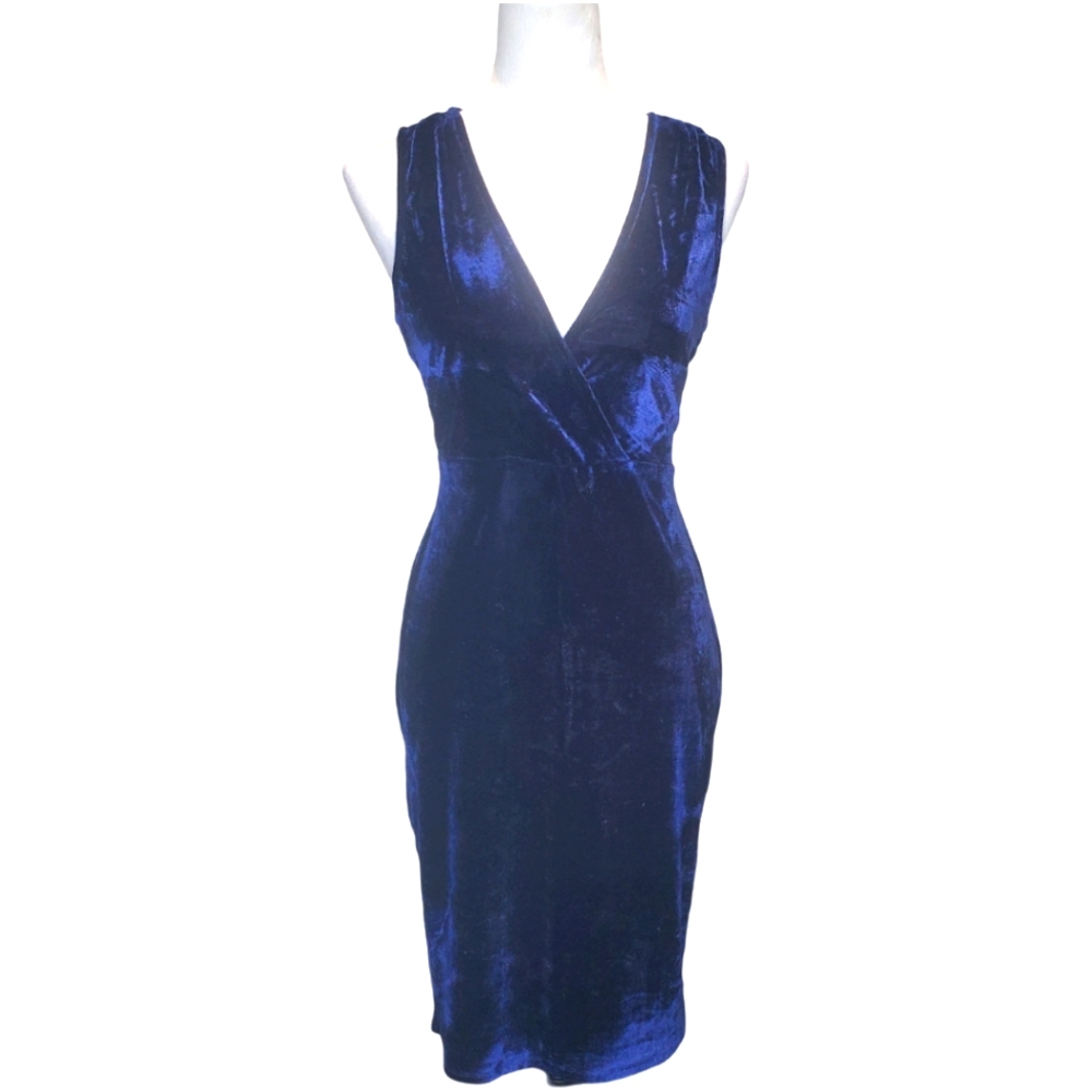 Iris Midnight Blue Velvet Bodycon Dress